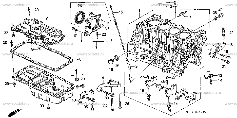 E-14-1 CYLINDER BLOCK/OIL PAN (DOHC VTEC)