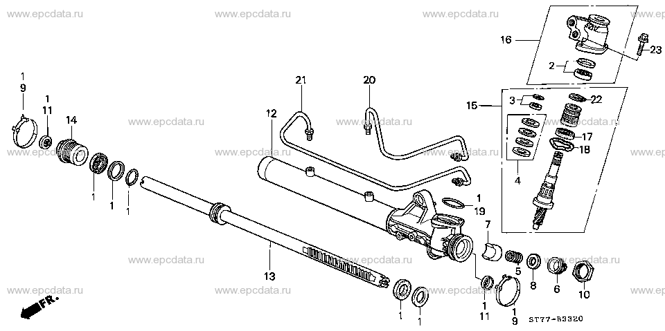 B-33-20 POWER STEERING GEAR BOX COMPONENTS (LH) Applicabile: LH