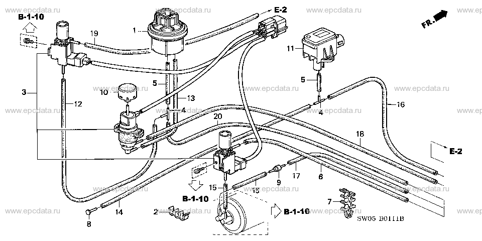 B-1-11 CONTROL BOX TUBING (3.0L) (1)