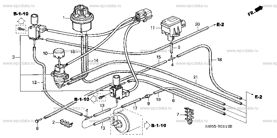 B-1-13 CONTROL BOX TUBING (3.0L) (2)