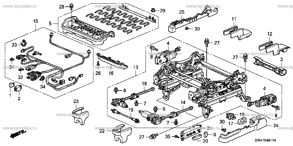 B-40-11 FRONT SEAT COMPONENTS (L.)(POWER SEAT)