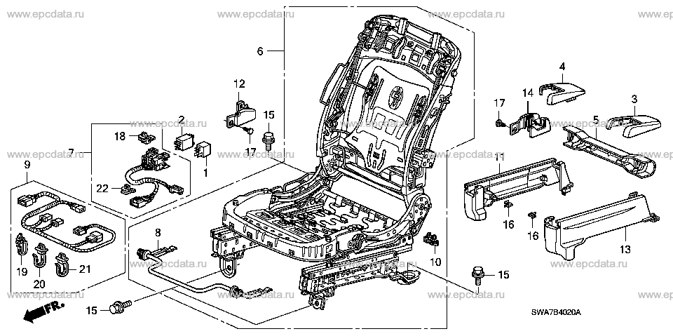 B-40-20 FRONT SEAT COMPONENTS (R.)