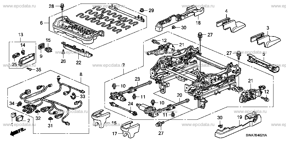 B-40-21 FRONT SEAT COMPONENTS (R.)(POWER SEAT)