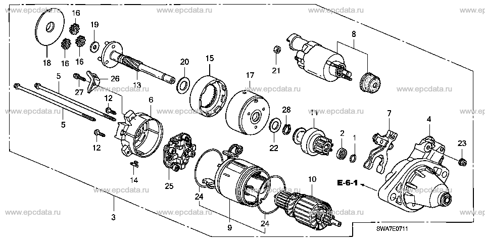 E-7-11 STARTER MOTOR (DENSO) (2.4L)