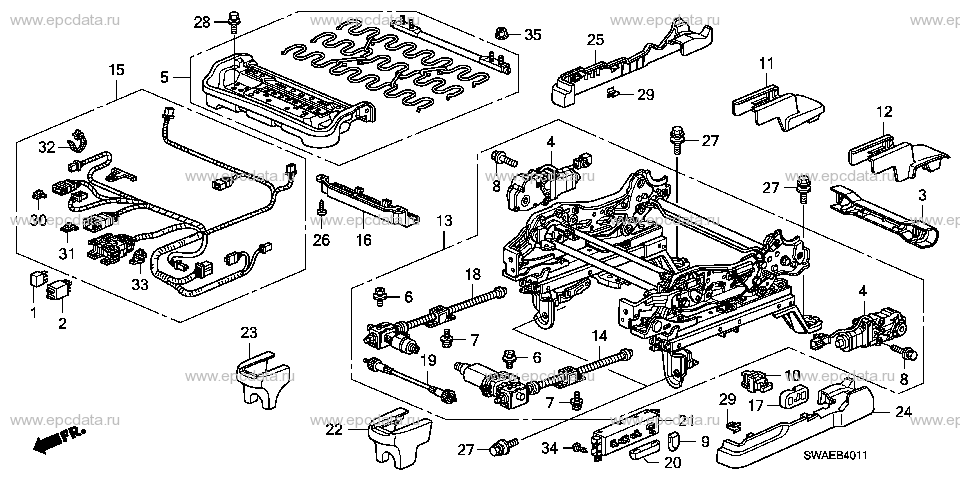B-40-11 FRONT SEAT COMPONENTS (L.)(POWER SEAT)
