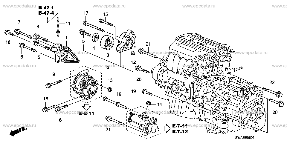 E-6-1 ENGINE MOUNTING BRACKET (2.4L)