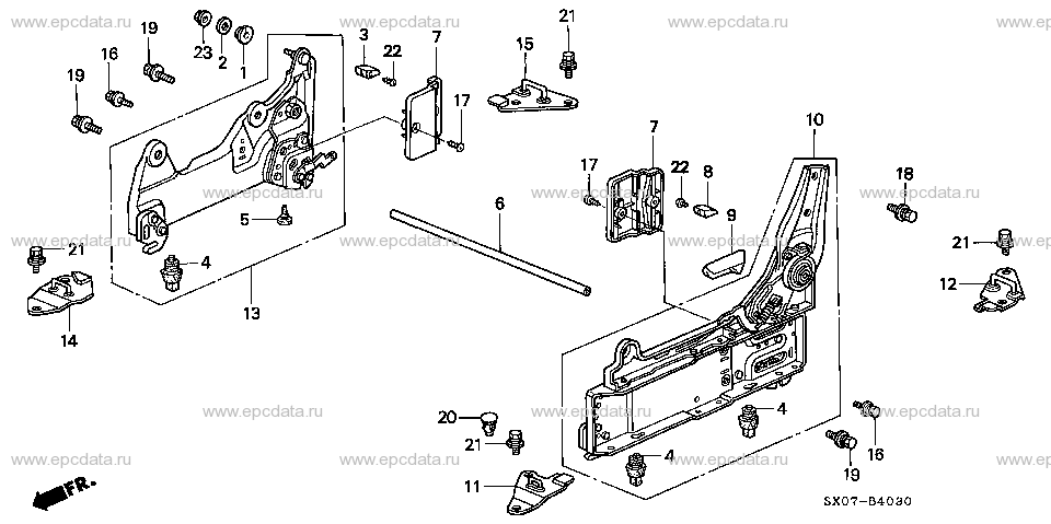 B-40-30 MIDDLE SEAT COMPONENTS (L.)(REMOVABLE SEAT)