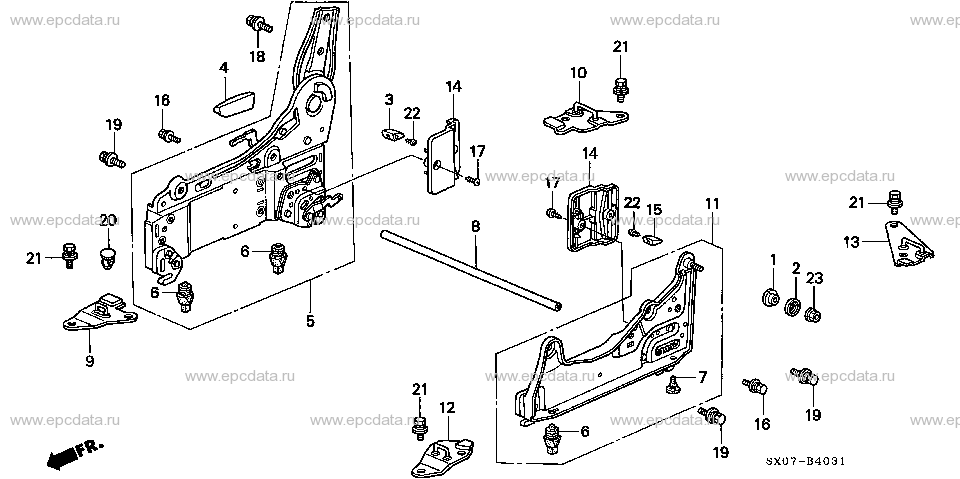 B-40-31 MIDDLE SEAT COMPONENTS (R.)(REMOVABLE SEAT)