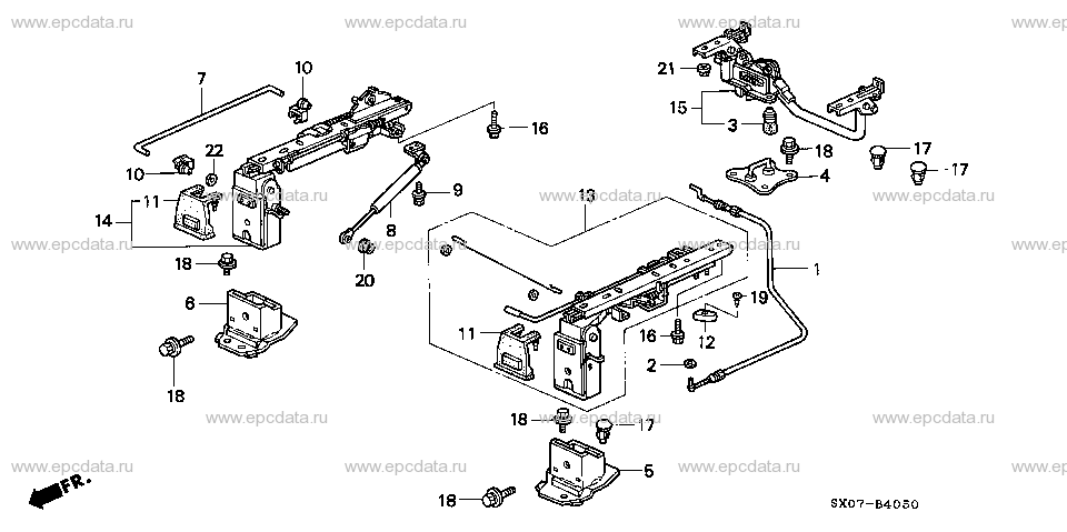 B-40-50 MIDDLE SEAT COMPONENTS (L.)(BENCH SEAT)
