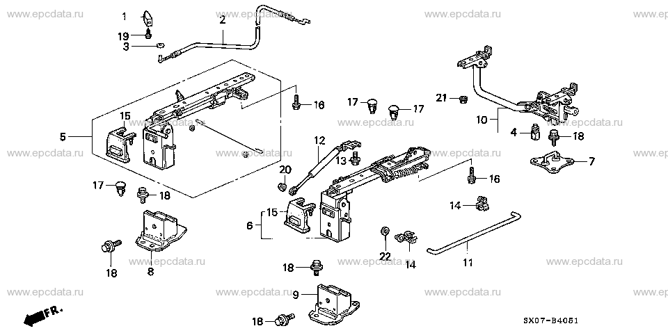 B-40-51 MIDDLE SEAT COMPONENTS (R.)(BENCH SEAT)