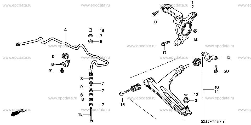 B-27 FRONT LOWER ARM/KNUCKLE