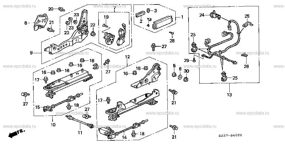 B-40-20 FRONT SEAT COMPONENTS (LH)(PASSENGER SIDE) Applicabile: LH