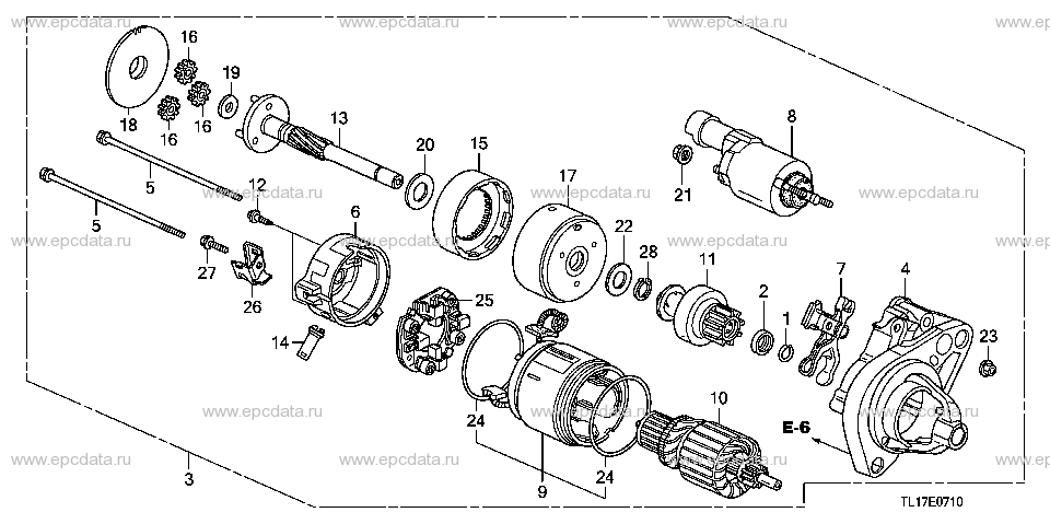 Starter motor for Honda Accord CU, 8 generation 12.2008 - 01.2011 ...