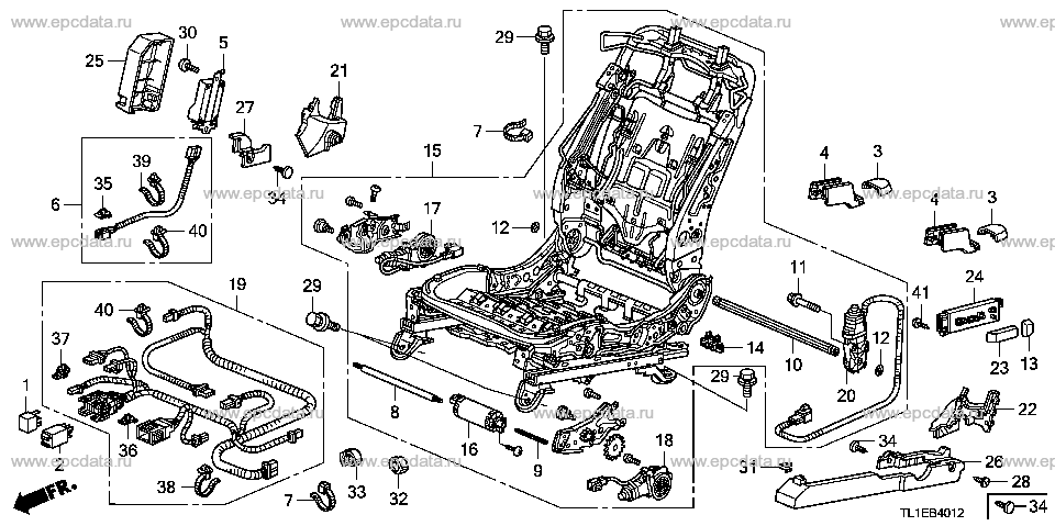 B-40-12 FRONT SEAT COMPONENTS (L.)(FULL POWER SEAT) (1)