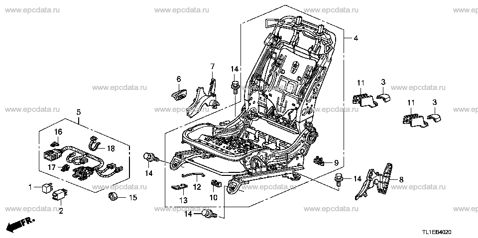 B-40-20 FRONT SEAT COMPONENTS (R.)(MANUAL SEAT)