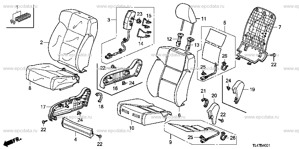 B-40-1 FRONT SEAT (R.)(LH) Applicabile: LH
