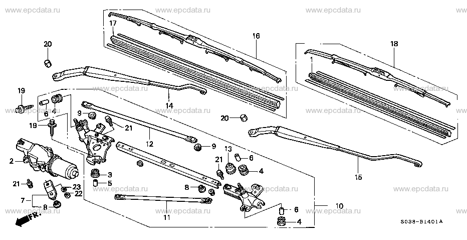 B-14-1 FRONT WINDSHIELD WIPER (RH) Applicabile: RH