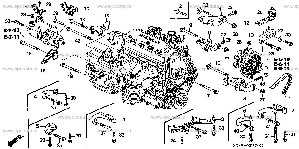 E-6 ALTERNATOR BRACKET/ ENGINE STIFFENER