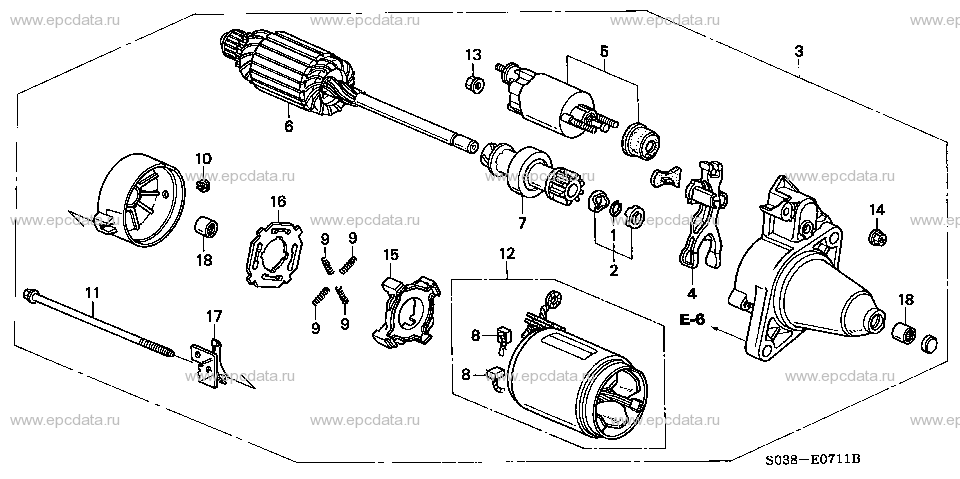 E-7-11 STARTER MOTOR (DENSO)
