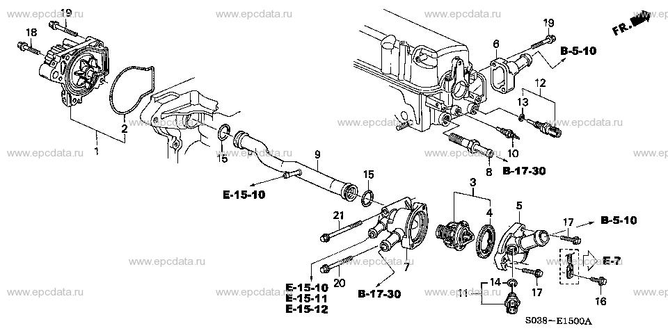 E-15 WATER PUMP/SENSOR (SOHC/SOHC VTEC)