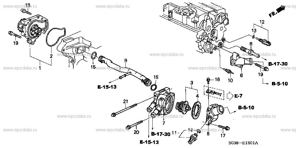 E-15-1 WATER PUMP/SENSOR (DOHC VTEC)