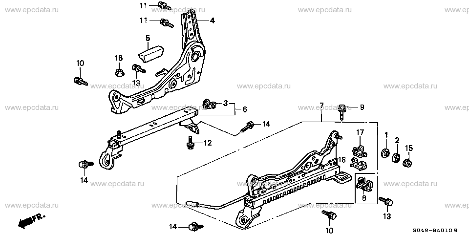 B-40-10 FRONT SEAT COMPONENTS (R.)(MANUAL SLIDE)