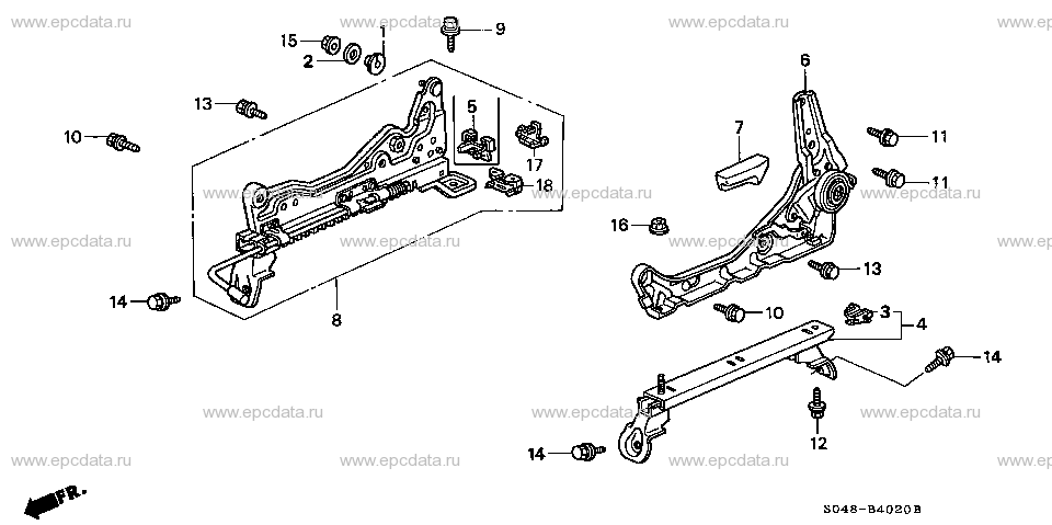 B-40-20 FRONT SEAT COMPONENTS (L.)