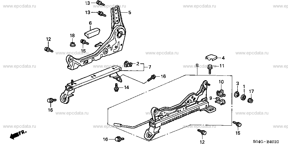 B-40-20 FRONT SEAT COMPONENTS (R.) (MANUAL SLIDE)