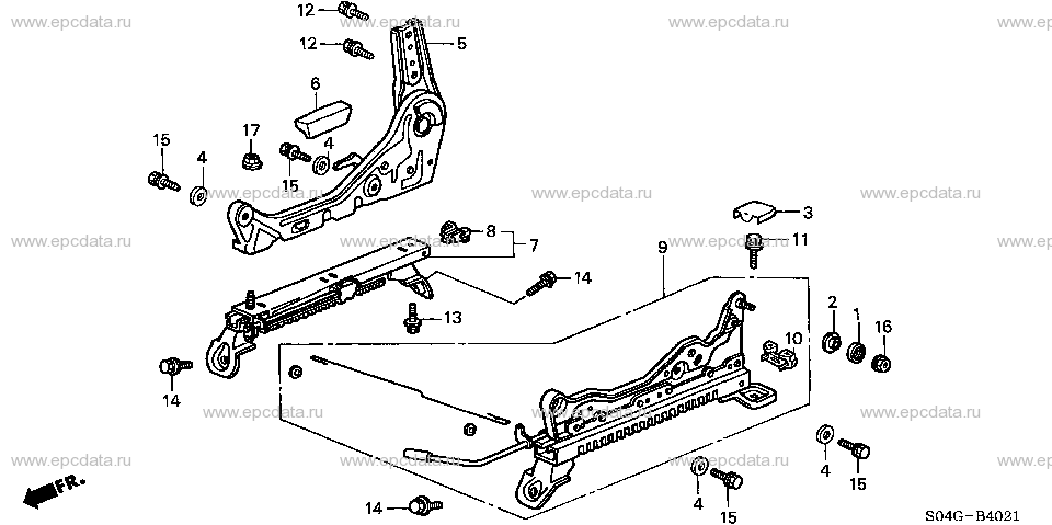 B-40-21 FRONT SEAT COMPONENTS (R.) (HEIGHT ADJUSTER)