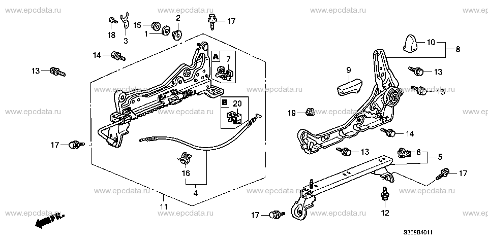 B-40-11 FRONT SEAT COMPONENTS (L.) (2)