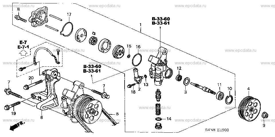E-19 POWER STEERING PUMP/ BRACKET