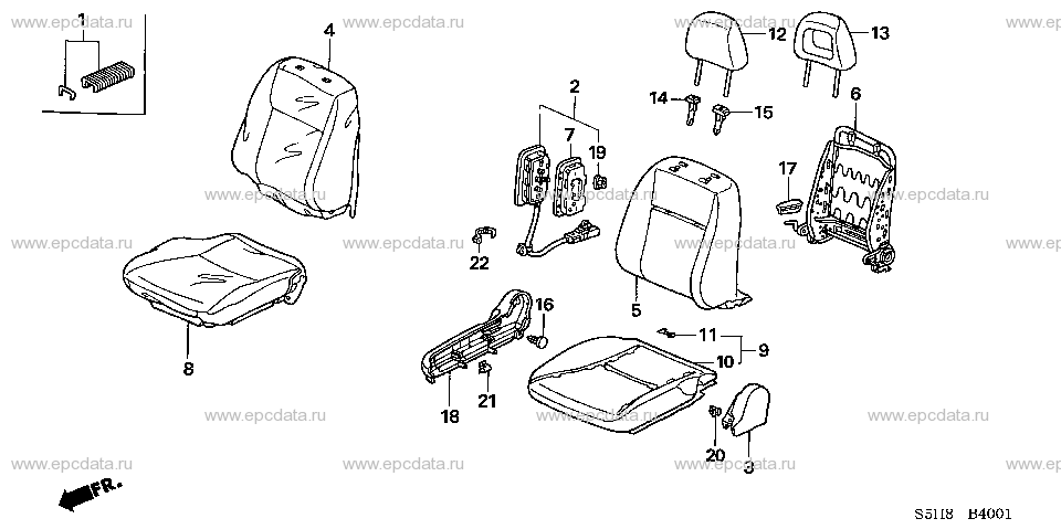 B-40-1 FRONT SEAT (LH) (PASSENGER SIDE) Applicabile: LH