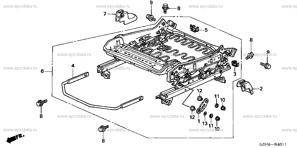 B-40-11 FRONT SEAT COMPONENTS (L.) (MANUAL HEIGHT)