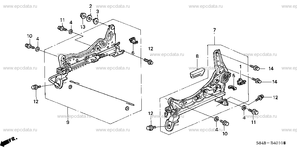 B-40-10 FRONT SEAT COMPONENTS (L.)(1)