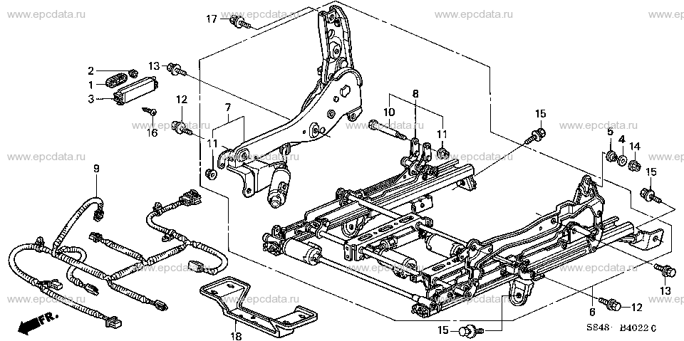 B-40-22 FRONT SEAT COMPONENTS (R.)(3)