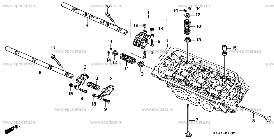 E-12-2 VALVE/ROCKER ARM (FRONT) (V6)