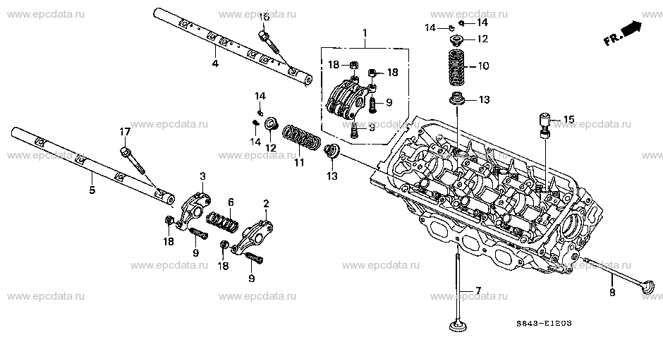 E-12-3 VALVE/ROCKER ARM (REAR) (V6)
