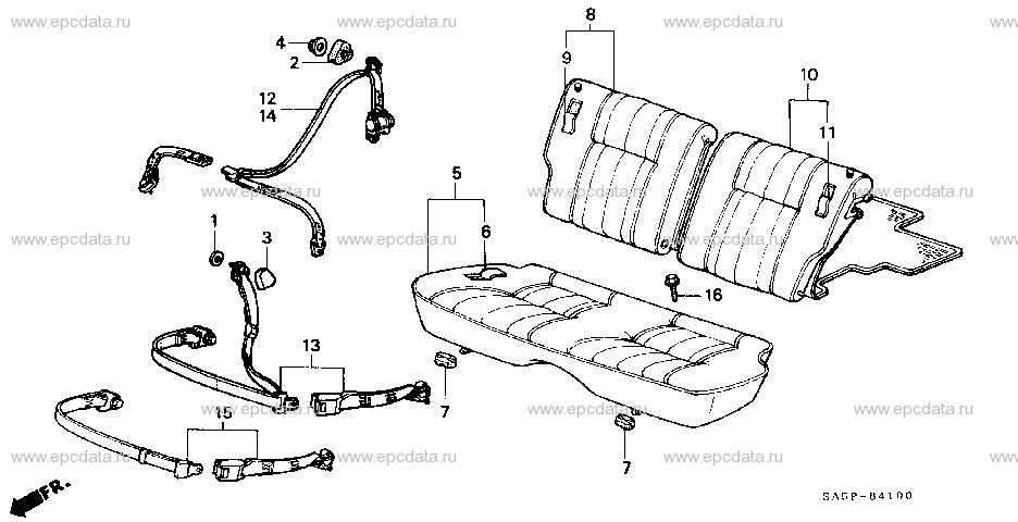 B-41 REAR SEAT/SEATBELT (3D)