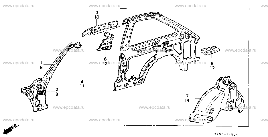 B-49-4 BODY STRUCTURE COMPONENTS (5)(3D)