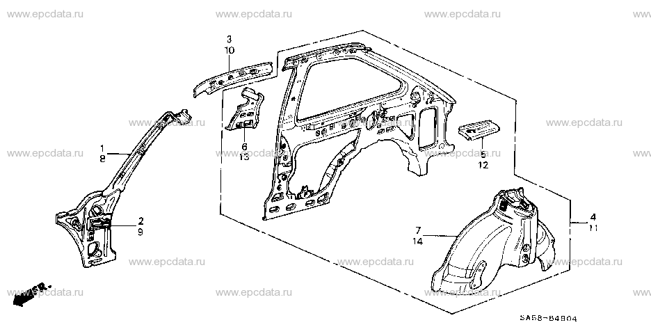 B-49-4 BODY STRUCTURE COMPONENTS (5)