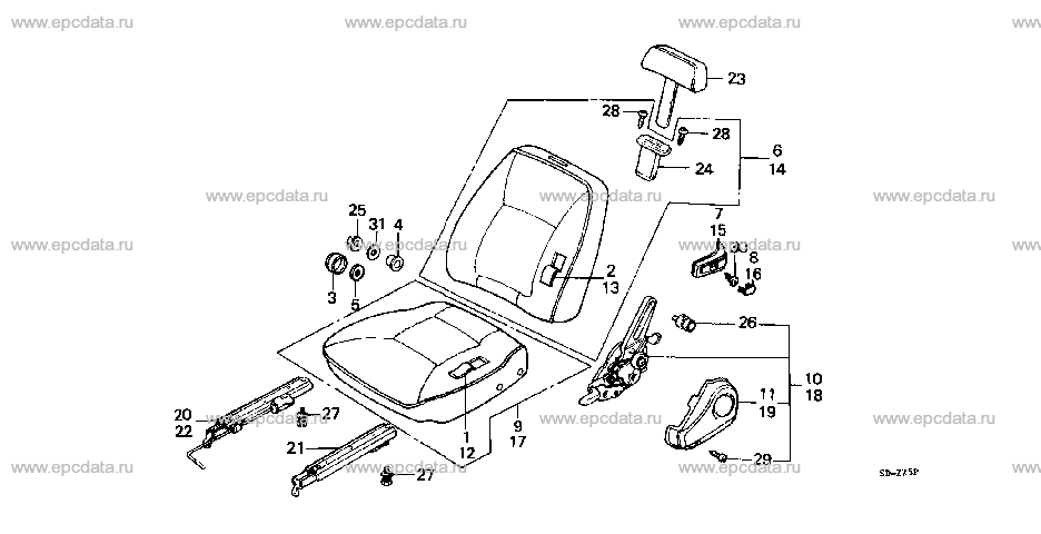 B-40-1 FRONT SEAT COMPONENTS
