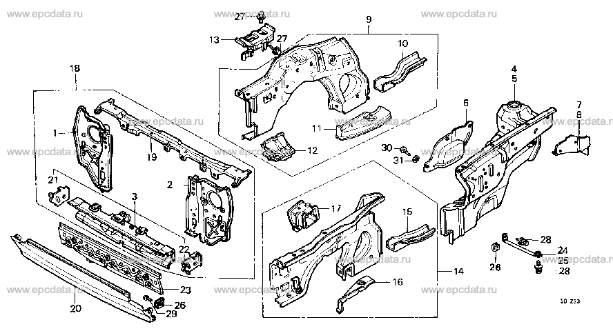 B-49 BODY STRUCTURE COMPONENTS