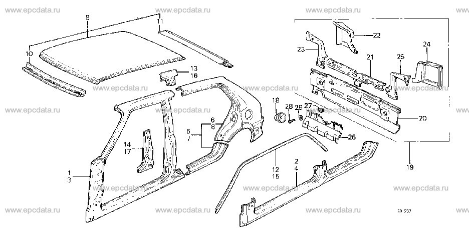 B-49-6 BODY STRUCTURE COMPONENTS (7)(5D)