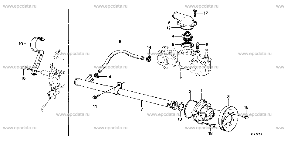E-15-1 WATER PUMP/THERMOSTAT (2)