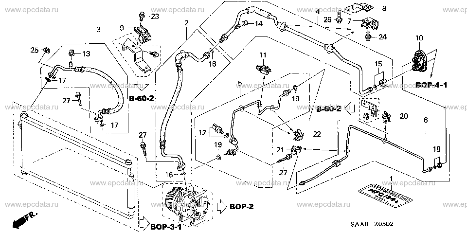 BOP-5-2 AIR CONDITIONER (HOSES/PIPES) ('04-)