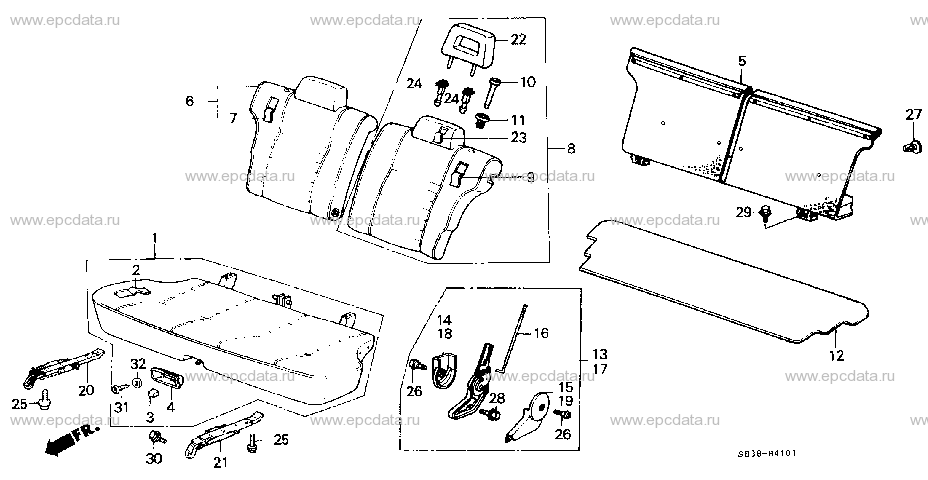 B-41-1 REAR SEAT (2)(2D)