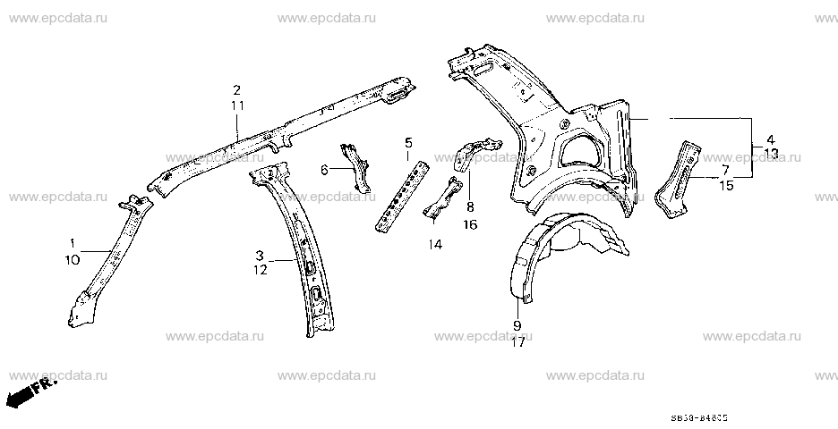 B-48-5 BODY STRUCTURE COMPONENTS (6)(4D)