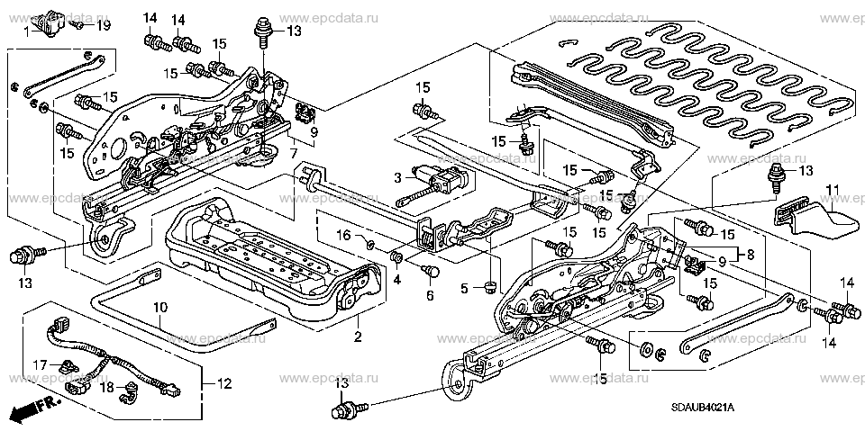 B-40-21 FRONT SEAT COMPONENTS (R.)(POWER HEIGHT)