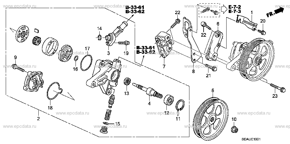 E-19-1 POWER STEERING PUMP/ BRACKET (V6)