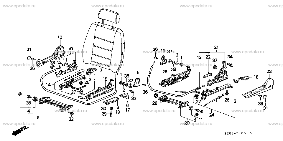 B-40-1 FRONT SEAT COMPONENTS (3D)
